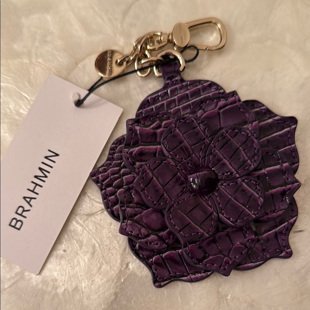 Brahmin UltraViolet Magnolia Leather Keychain